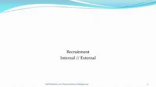 Introduction to HRM- Episode 4: Recruitment and Selection