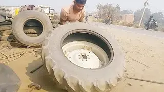 Tractor ka 13628 ka tyre puncture repair 😍💯