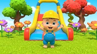 Малыш-строитель из Roblox поскользнулся на горке AV1 | Забавная песенка для малышей | Детские стишки