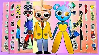 👉 Cute Paper Doll Family 💛 Colorful Characters & Fun Stickers!#stickerbook #stickerdecoration 