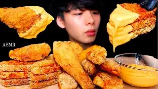ASMR CHEESY HASH BROWNS + FRIED CHICKEN (Eating Sound) | MAR ASMR