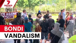 Police hunt vandals after Bondi Beach graffiti attack | 7NEWS