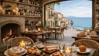 Cozy Valencian Caf&eacute; Ambience ☕🔥 | Morning Jazz & Fireplace