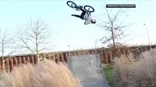 BMXer lands huge flair whip on the street | ESPN