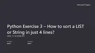 Python Exercise 3 - How to sort a LIST or String in just 4 lines