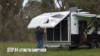 Groundbreaking Piazza Caravan, Fold Out Deck Demonstration