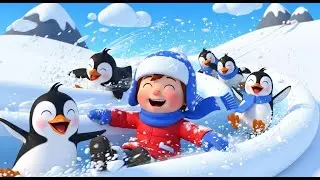 Penguin Slide Song for Kids | Fun Movement & Animal Learning Song, Most Popular Nursery Rhyme,
