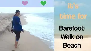 Barefoot Enjoying WALK  On The BEACH Of DWARKA, INDIA