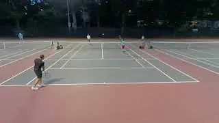 Men's Doubles (10) - An underarm serve attempt!