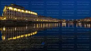 Ponte Alla Carraia Bridge day to night timelapse over River Arno in Florence