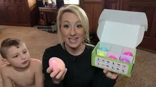 Review of Huge Bath Bombs for Kids with Surprise Inside Dinosaur Eggs Toys 6 XXL Bath Bomb Set