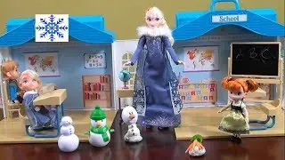 Princess Story: Frozen Anna and Elsa School Day Story with Disney Frozen Toys and My Life As School