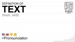 TEXT meaning, definition & pronunciation | What is TEXT? | How to say TEXT