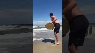 Learn how to skim board! It only takes a little practice! #skimboarding #surfing