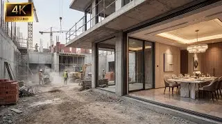 Construction Process of a Modern Mansion: From Brick to Dining Table (Complete Process!)