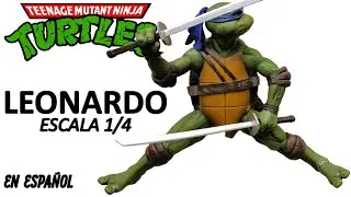 NECA LEONARDO Escala 1/4 TORTUGAS NINJA Review en Espa&ntilde;ol #tmnt1990 #leonardo  #ninjaturtles