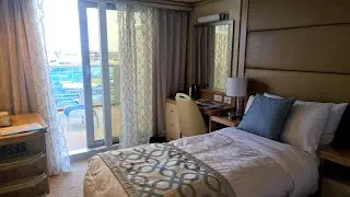 Enchanted Princess D702 Stateroom Tour, Dolphin Deck 9 Aft Balcony Cabin