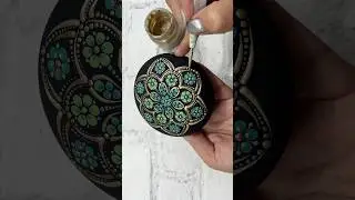 Flower Dot Art Mandala Rock #art #mandala #artshorts #relaxing #dotart #mandalaartist #artwork #diy