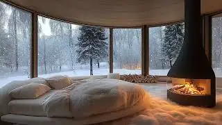 Cozy Winter Cabin Retreat with Soft Piano Music and Fireplace Ambience for Deep Sleep