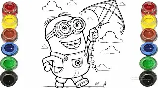 HoCute Minion Drawing for kids, Painting & Coloring for kids, Toddlers | Let's Draw Together