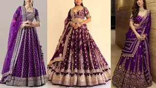 100% Latest purple Colour Lehenga Design For Girls 2025/Party Wear Purple  Lehenga Dress Designing