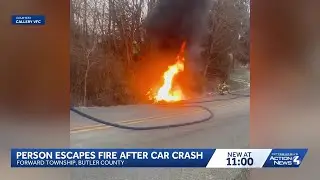 Driver pulled from burning vehicle after crash in Butler County