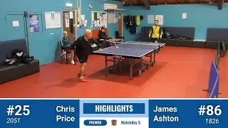INDIVIDUAL HIGHLIGHTS | Chris Price vs James Ashton | B&DTTL Prem | 2025-26