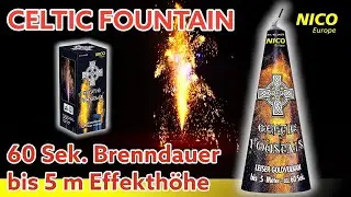 NICO Celtic Fountain &ndash; Goldvulkan mit blauen Sternen | 60 s | 5m #EventPyrotechnik #FireworkShop