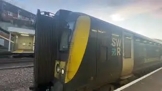 SWR class 444  10 car train departing pokes down for Boscombe for London Waterloo