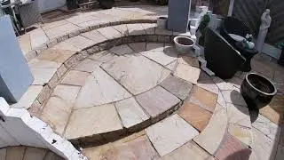Patio cleaning sandstone pavers
