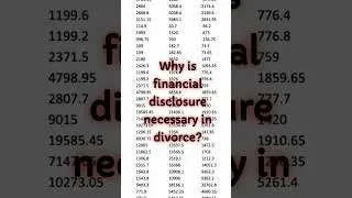 Why is financial disclosure necessary in divorce? #financialdisclosure #divorcefinances