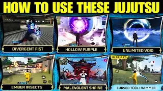 USE OF ALL JUJUSTU IN FREE FIRE || HOW TO USE ALL JUJUSTU IN FREE FIRE || ABILITY TEST ALL JUJUSTU
