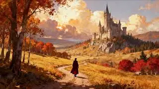 Castle Among the autumn forest Falling leaves / Fantasy Music for Rest, Reading & Meditation