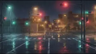 Gentle Rain, Light Traffic & Distant Thunder 🌧️⚡ | 1 Hour City Ambience for Deep Sleep (No Music)