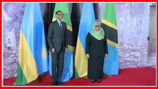 RAIS SAMIA ALIVYOMPOKEA RAIS PAUL KAGAME wa RWANDA, AMKARIBISHA IKULU, APIGIWA NGOMA za ASILI...