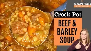 Crock Pot Beef and Barley Soup - Best Soup Ever and Super Simple!