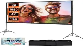VEVOR Projector Screen with Stand 120 inch 16:9 4K 1080 HD Outdoor