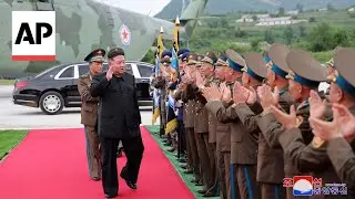 North Korean leader Kim Jong Un at air force rally