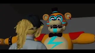 (blender/fnaf security breach) Glamrock Freddy mocking Vannessa (meme)