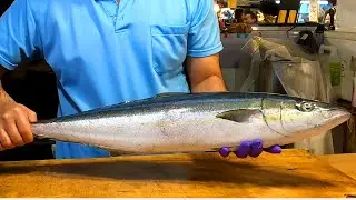 How to Fillet a Rainbow Runner for Sashimi雙帶鰺切割生魚片 - Taiwanese Street Food