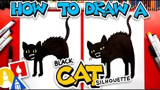 How To Draw A Black Cat Silhouette For Halloween