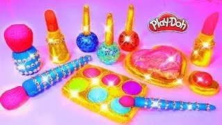 Play Doh Makeup Set How to Make Eyeshadow Lipstick 💄 Nail Polish 💅 with Play Doh Fun for Kids