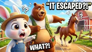 THIS HORSE RAN AWAY! Bunny & Bear Are Chasing It! 😱