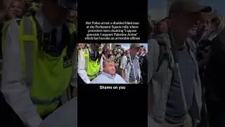 Met Police arrest a disabled blind man at the Parliament Square rally for supporting #gaza #shorts