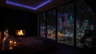 Fall Asleep Instantly: Heavy Rain, Fireplace & Soft Piano in Melbourne 🌧️