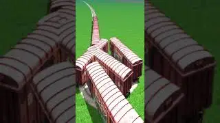 Funny Massive Train Crossing On Extreme Railroad 😱🔥 BeamNG.Drive &ndash; Train simulator #shorts