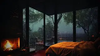 🌧️ 9-Hour Rainy Cabin Ambience with Crackling Fireplace | Cozy Sleep, Study & Relaxation Sounds