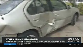 Home Security System Captures Vehicle Losing Control On Staten Island