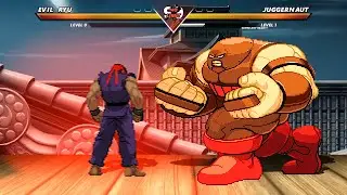 EVIL RYU vs JUGGERNAUT - Highest Level Incredible Epic Fight!