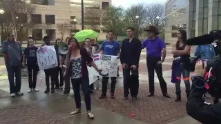 Trans Man and Trans Woman Speaking at Transgender Day of Visibility in Charlotte